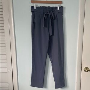 Yidarton Slate Blue Elastic Waist Ruffle Top Bow Tied Pants Size M